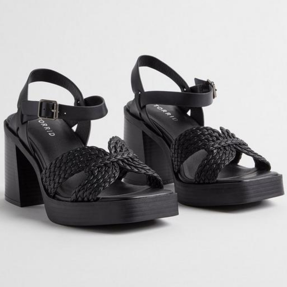NWOT - Torrid - Crisscross Platform Heel Sandal 9.5WW